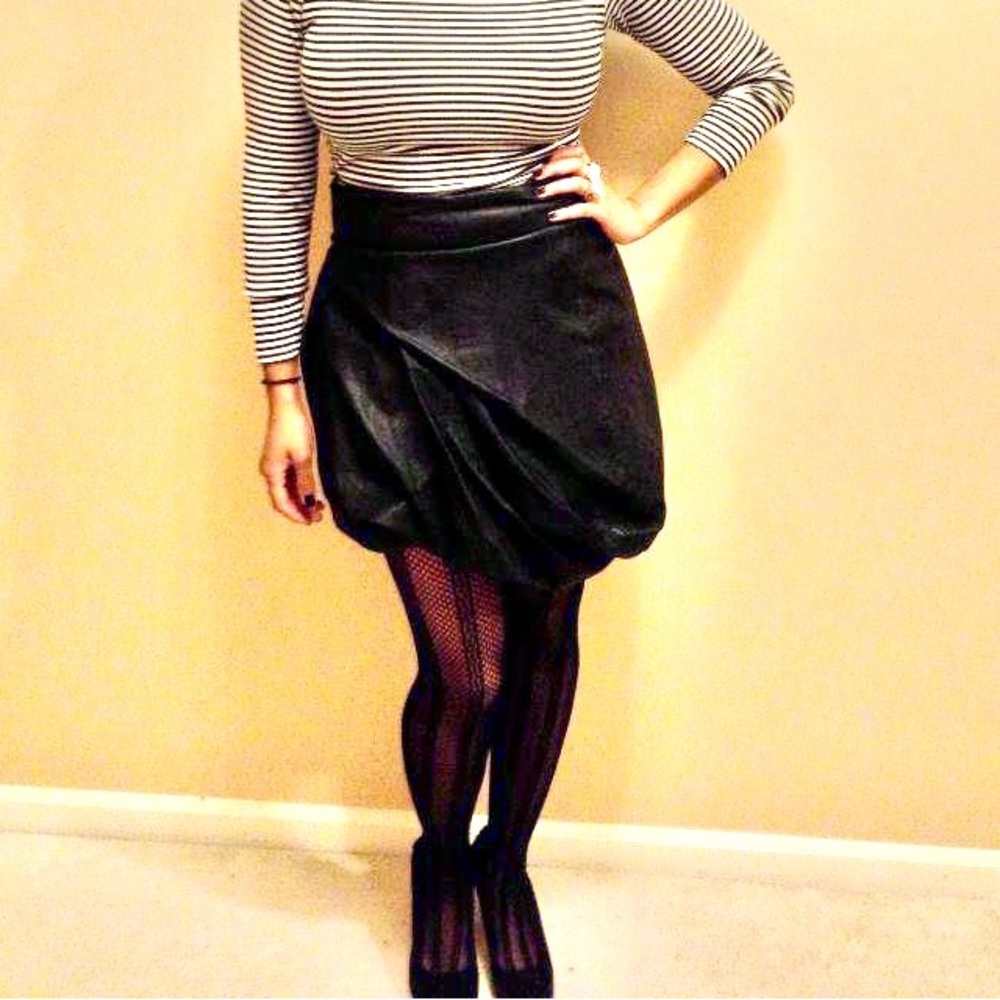 All Saints Unique Genuine Leather Skirt